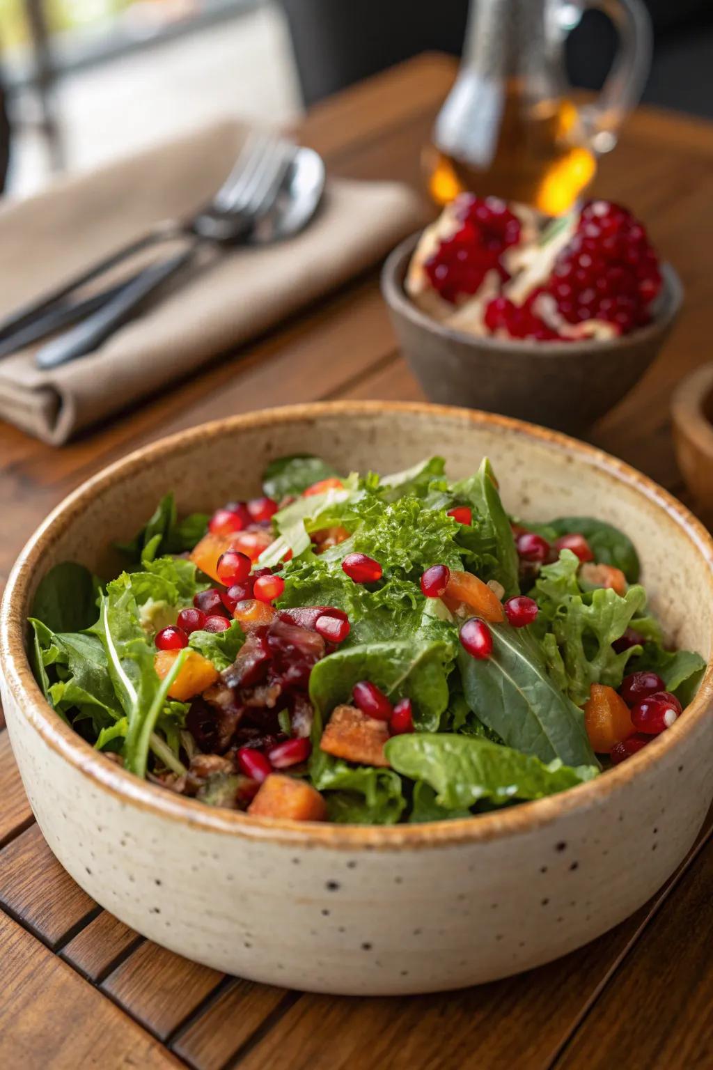 Berry seeds bring bright color and flavor to salads.