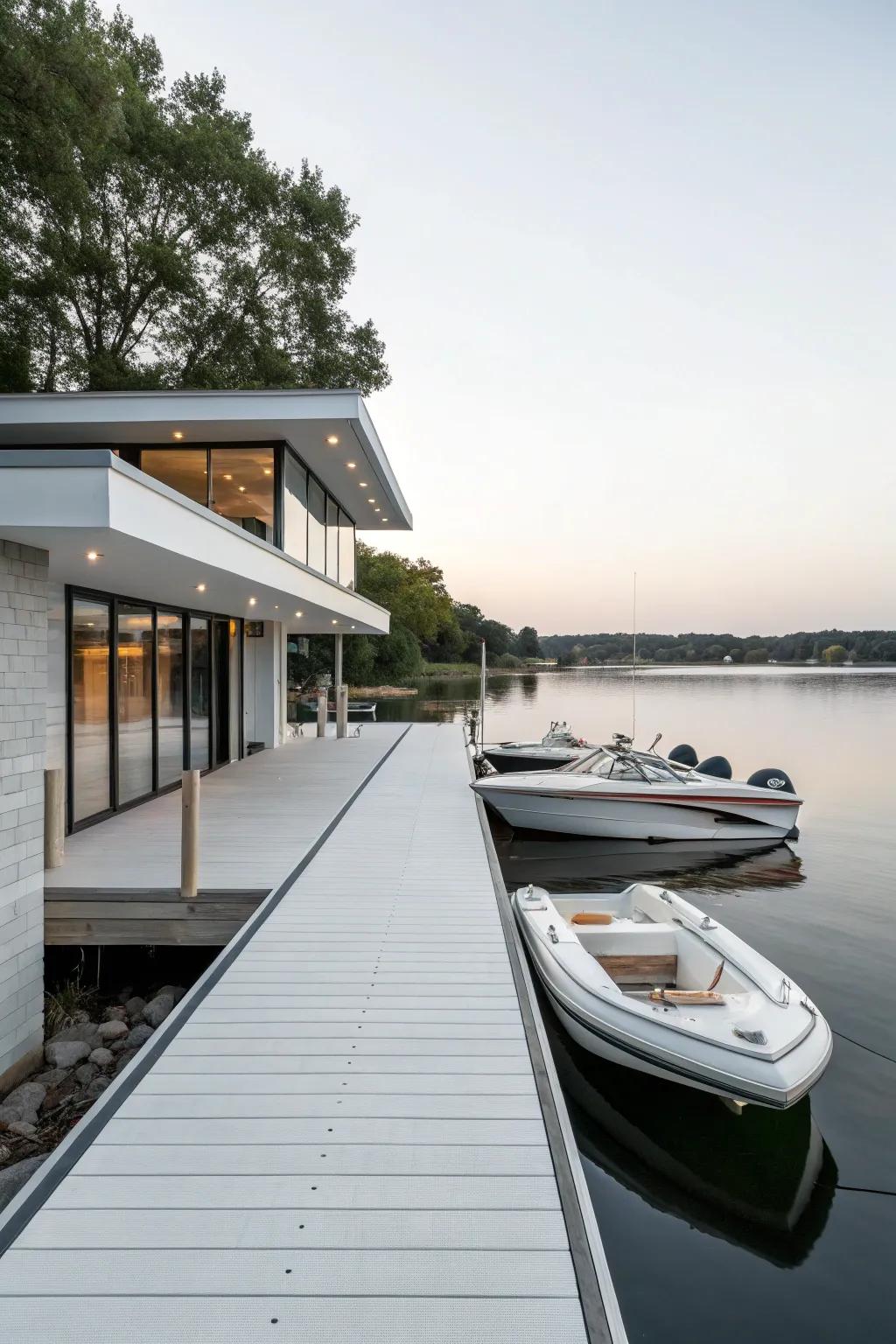 A dock layout that exudes both simplicity and elegance.