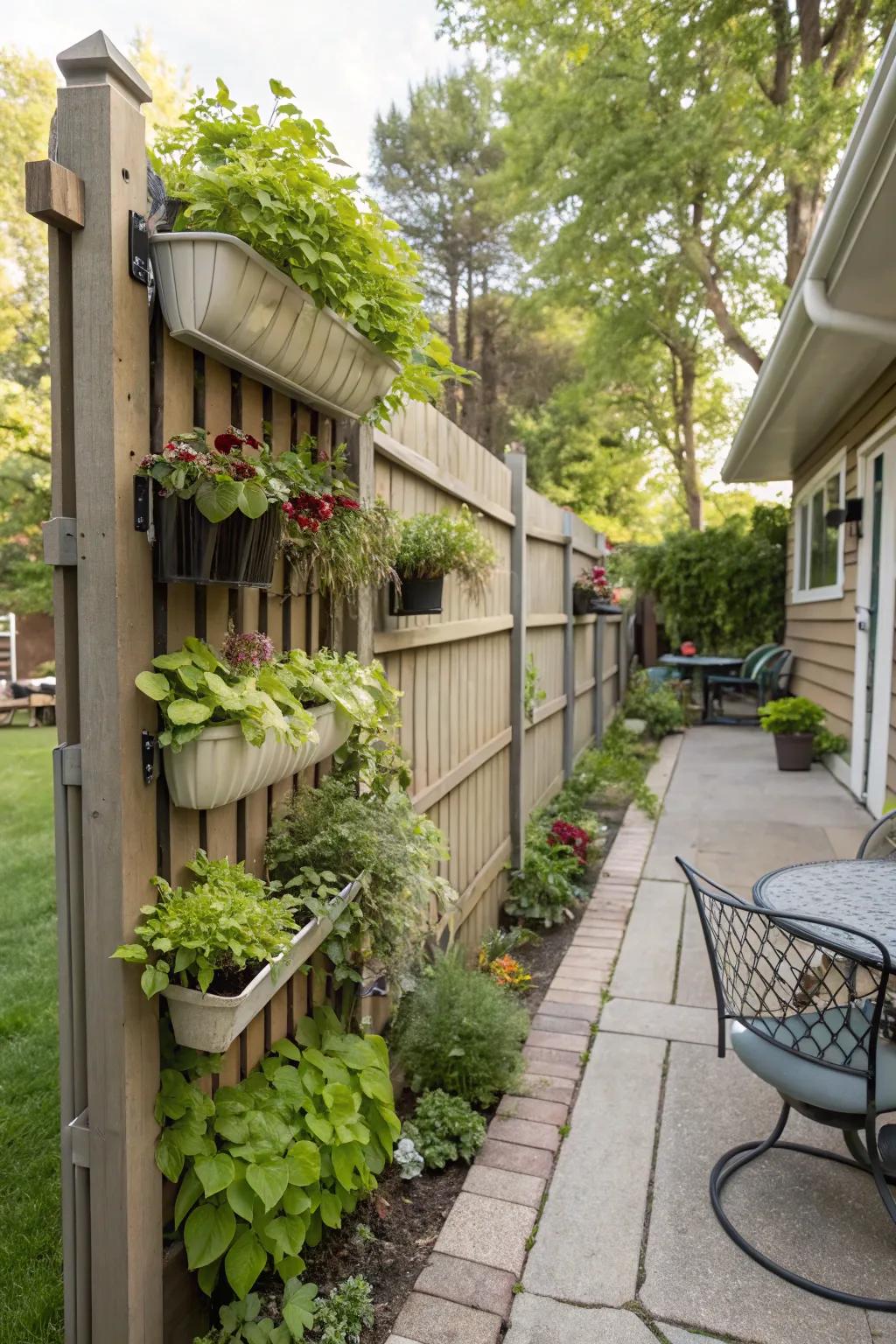 A vertical garden fence infuses life and greenery around your home&rsquo;s edge.