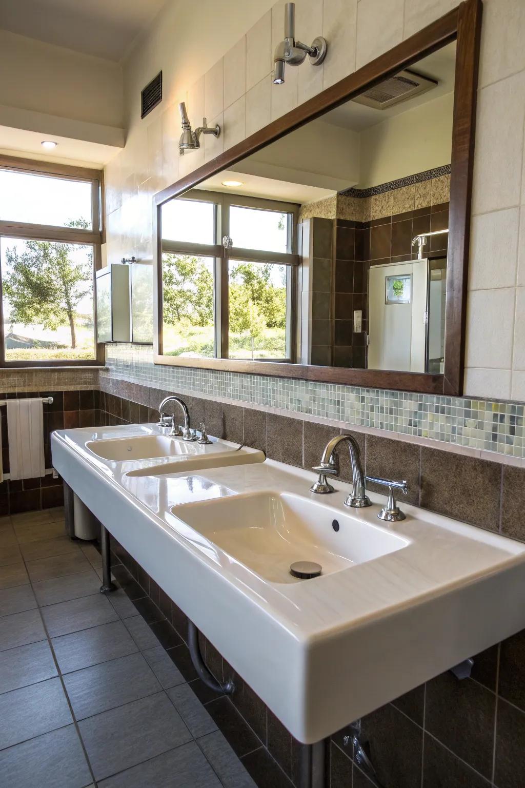 A large sink offers both functionality and style.