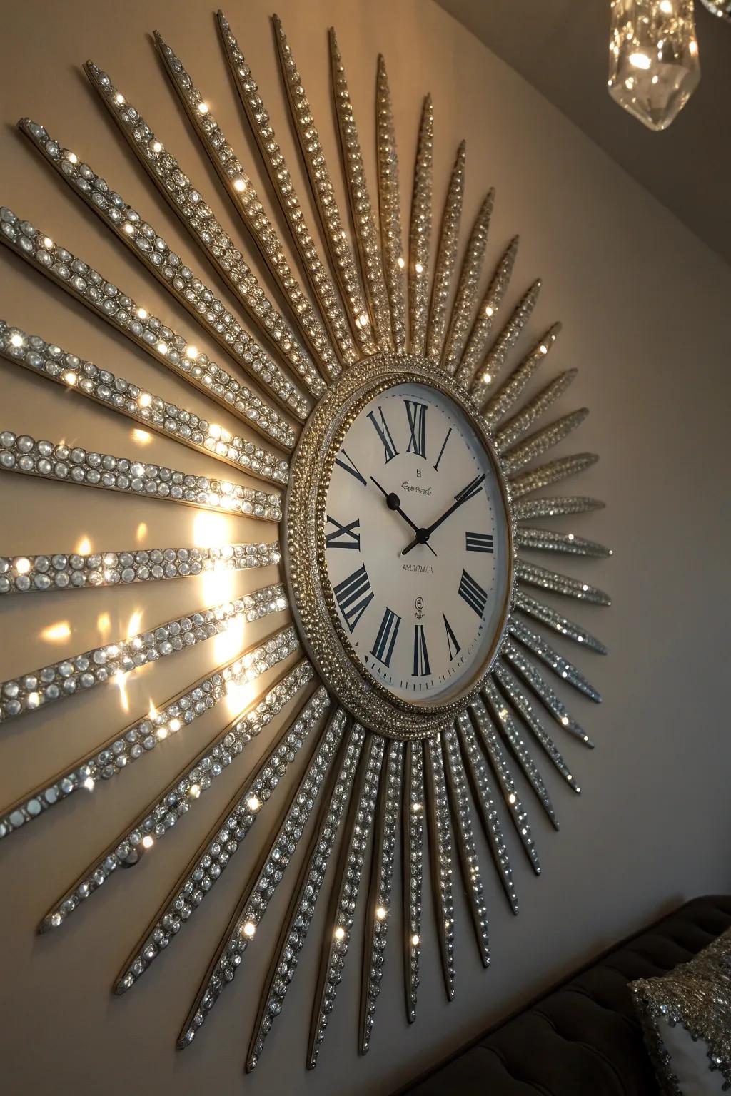 Radial adhesive gems turn timepieces into art.