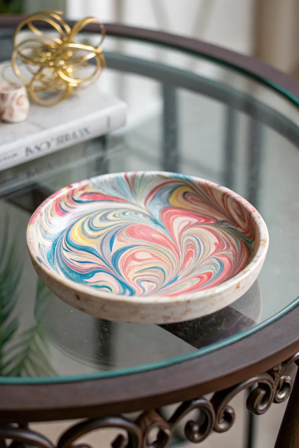 Experience the beauty of marbled clay designs.