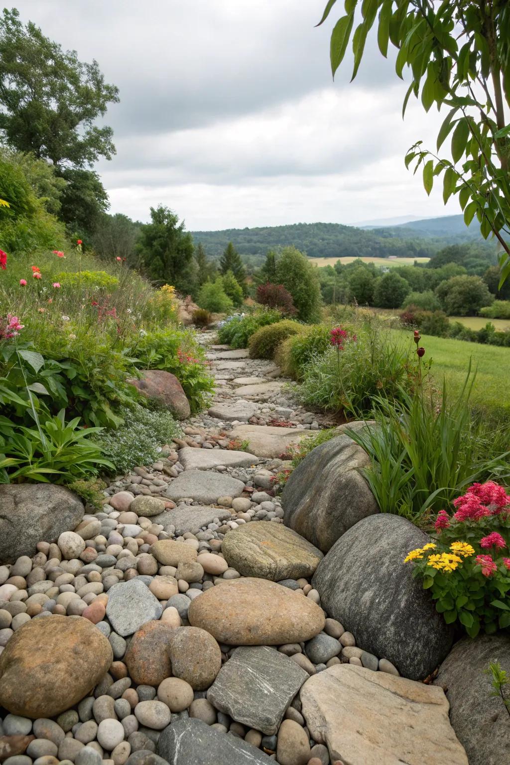 Different rock textures combine to make a dynamic landscape.