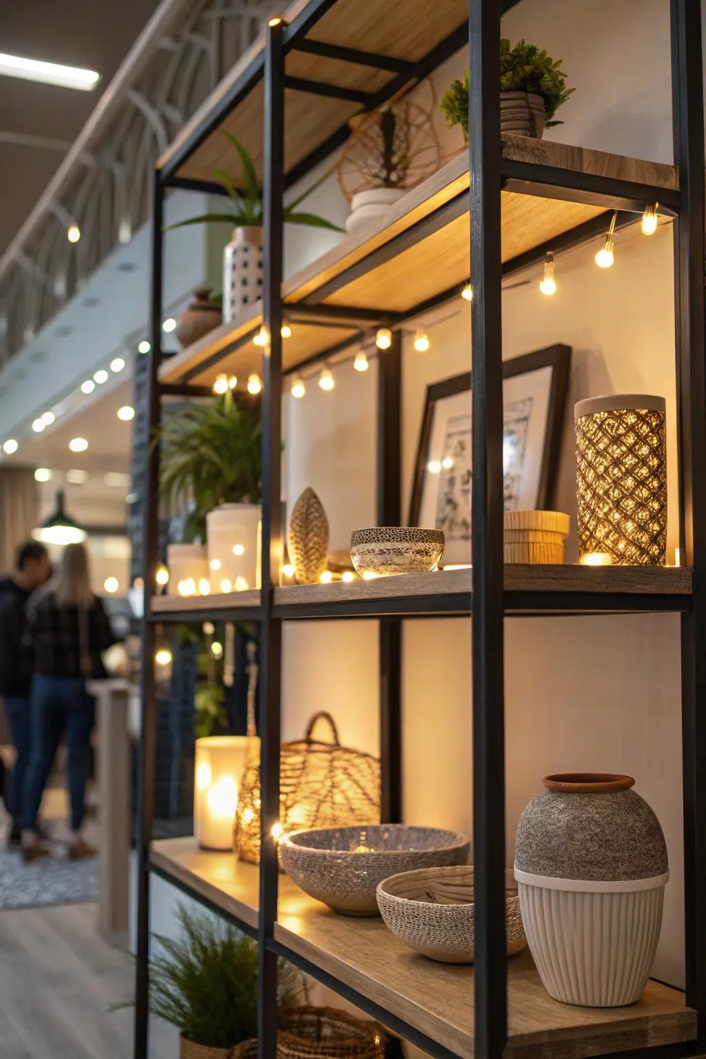 Introduce depth and dimension using LED accent lights.