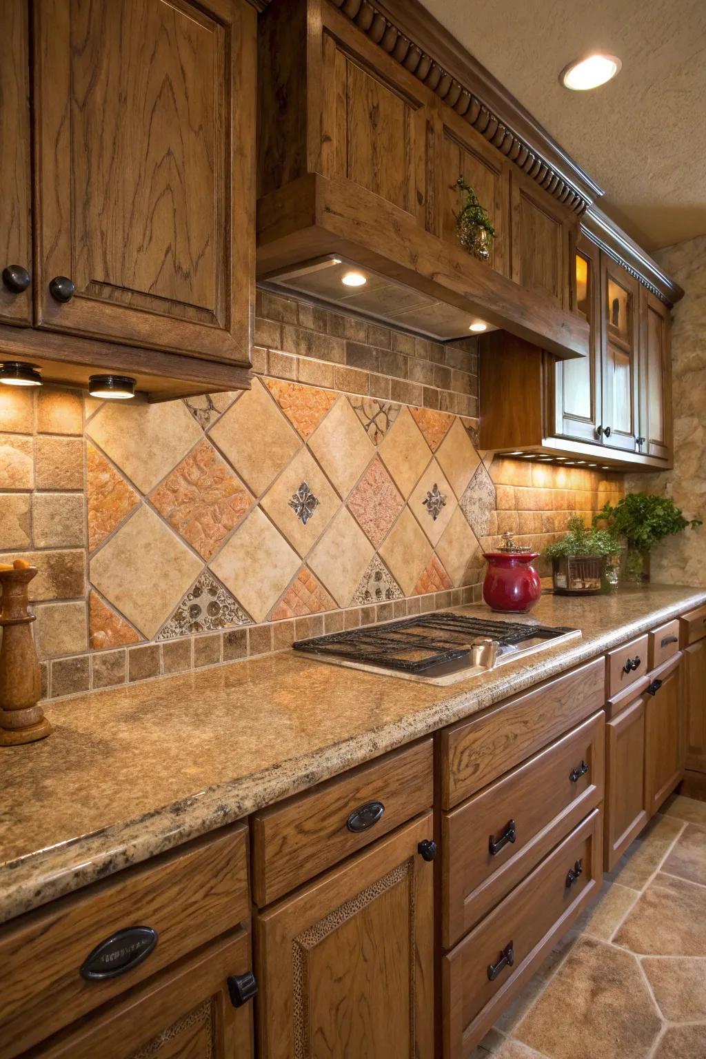 Earthy colors develop a natural and relaxing kitchen environment.