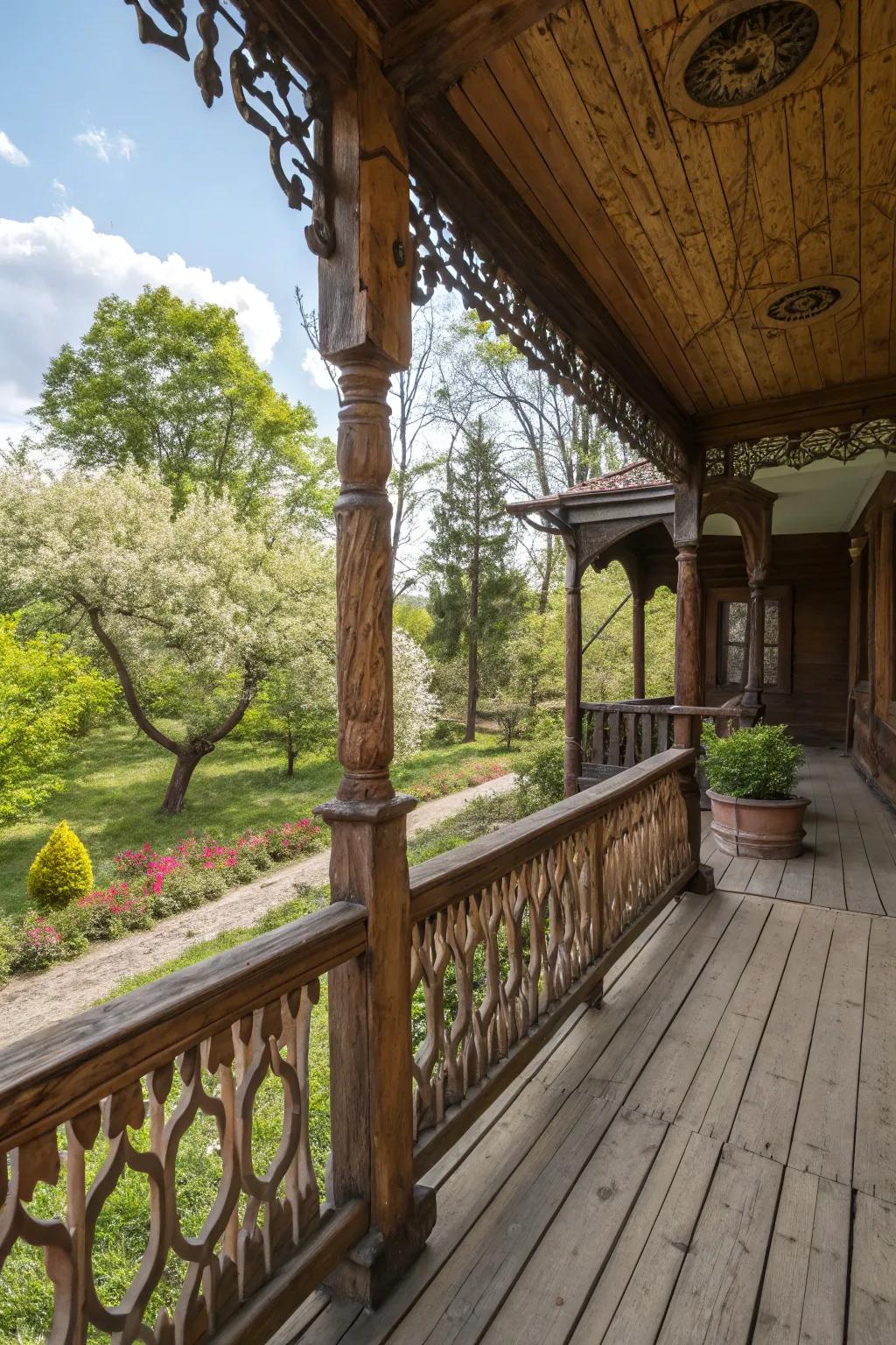 Custom railings add a personal, artistic touch.