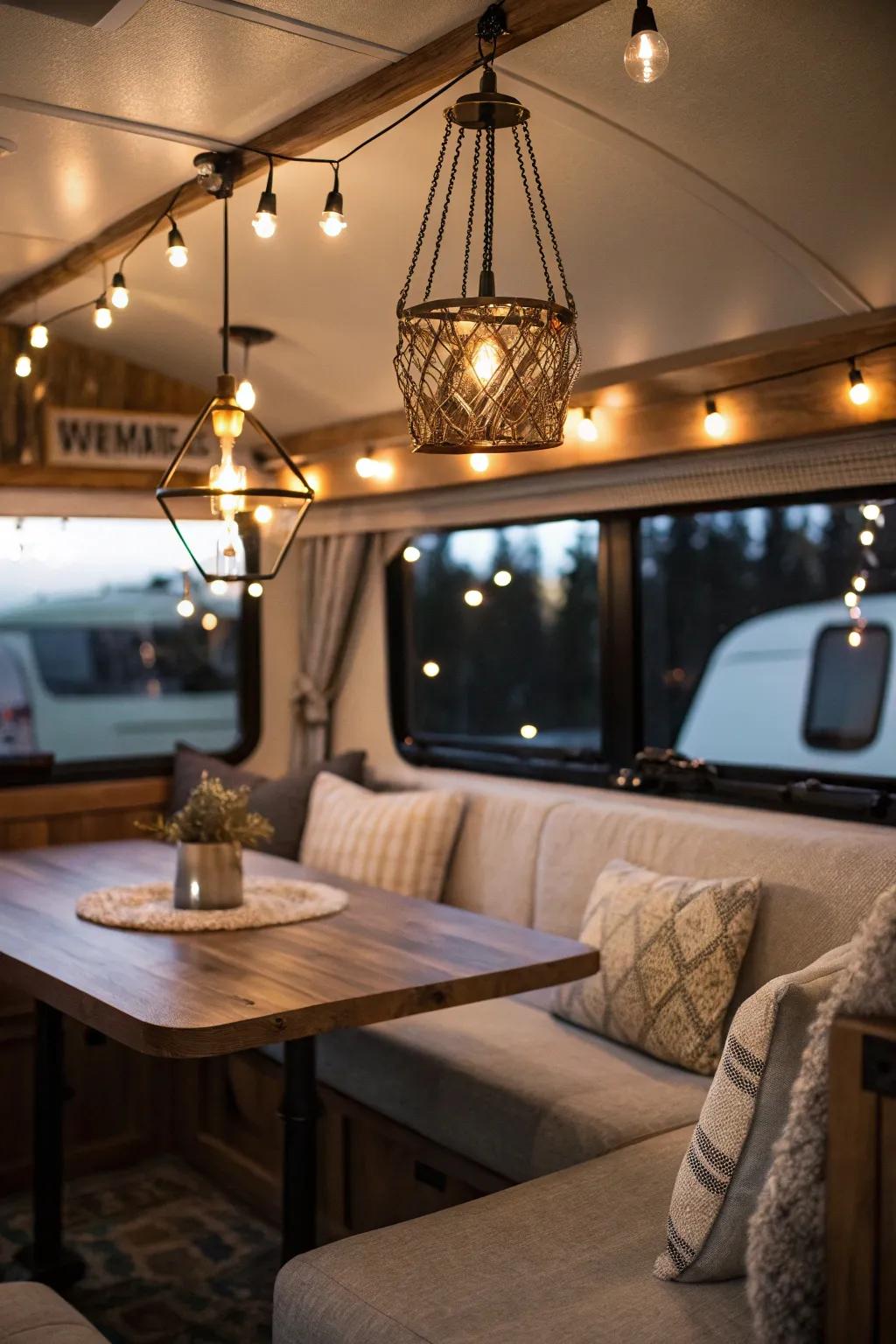 Comfy illumination establishes the ideal mood for relaxation.