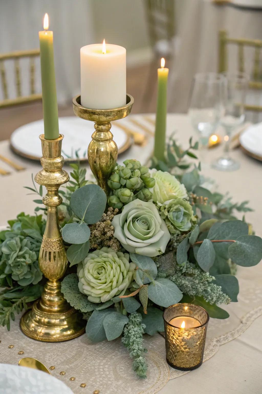 Soft green with gold accents – a touch of class for any table.