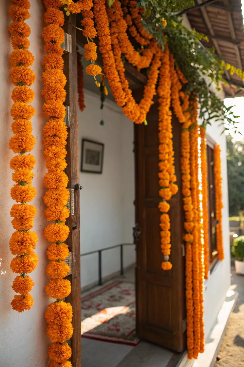 Flower chains bring scent and color to any home.