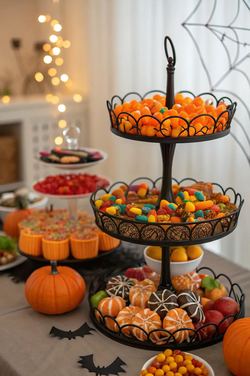 Elevate your sweets display with staged stands.