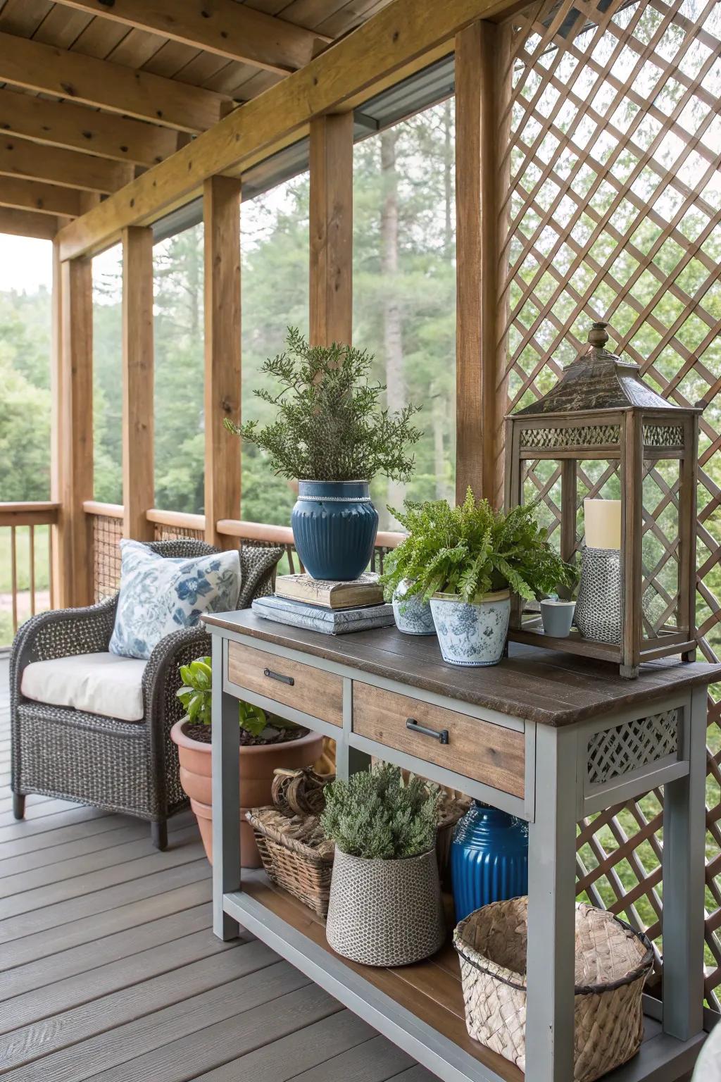 Side tables enhance both style and function.