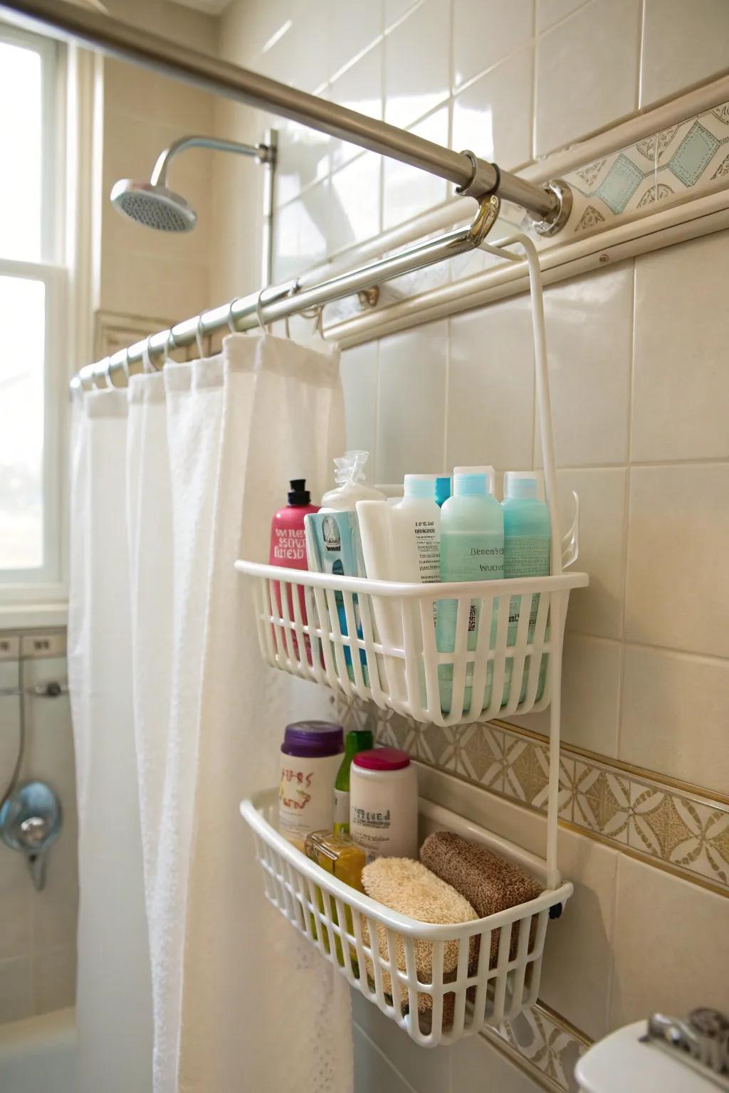 Tension bars provide adaptable, tool-free storage options.