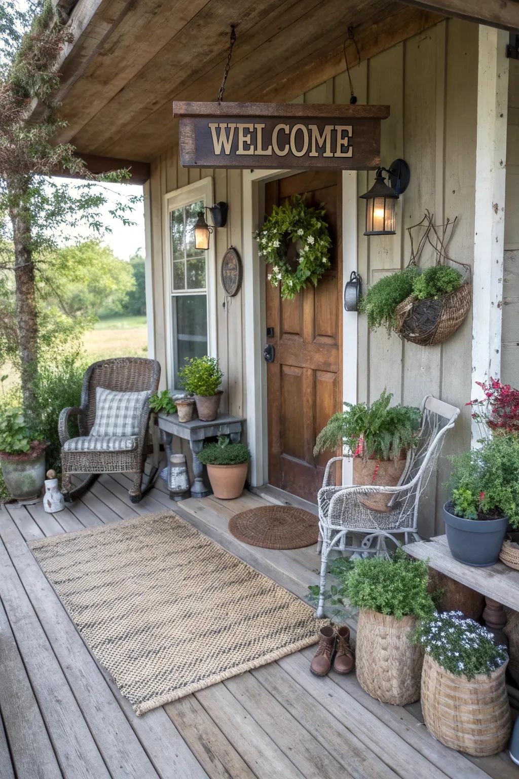 Receive visitors with a country style welcome marker.