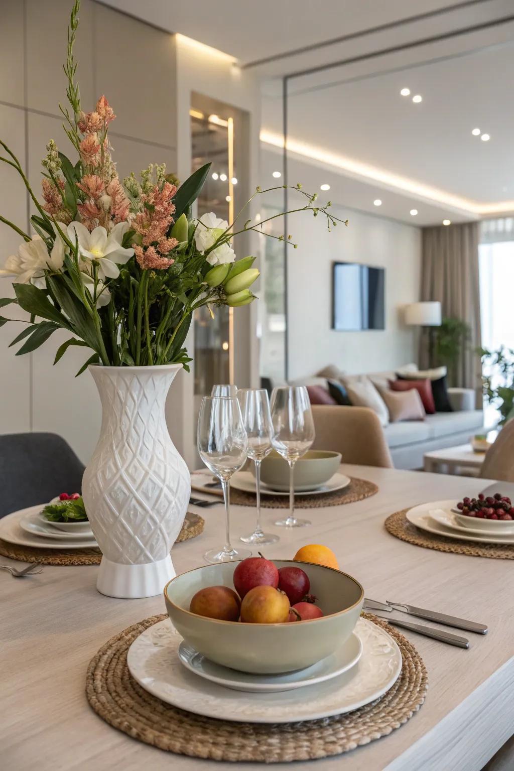 Layering different heights makes it more visually interesting.