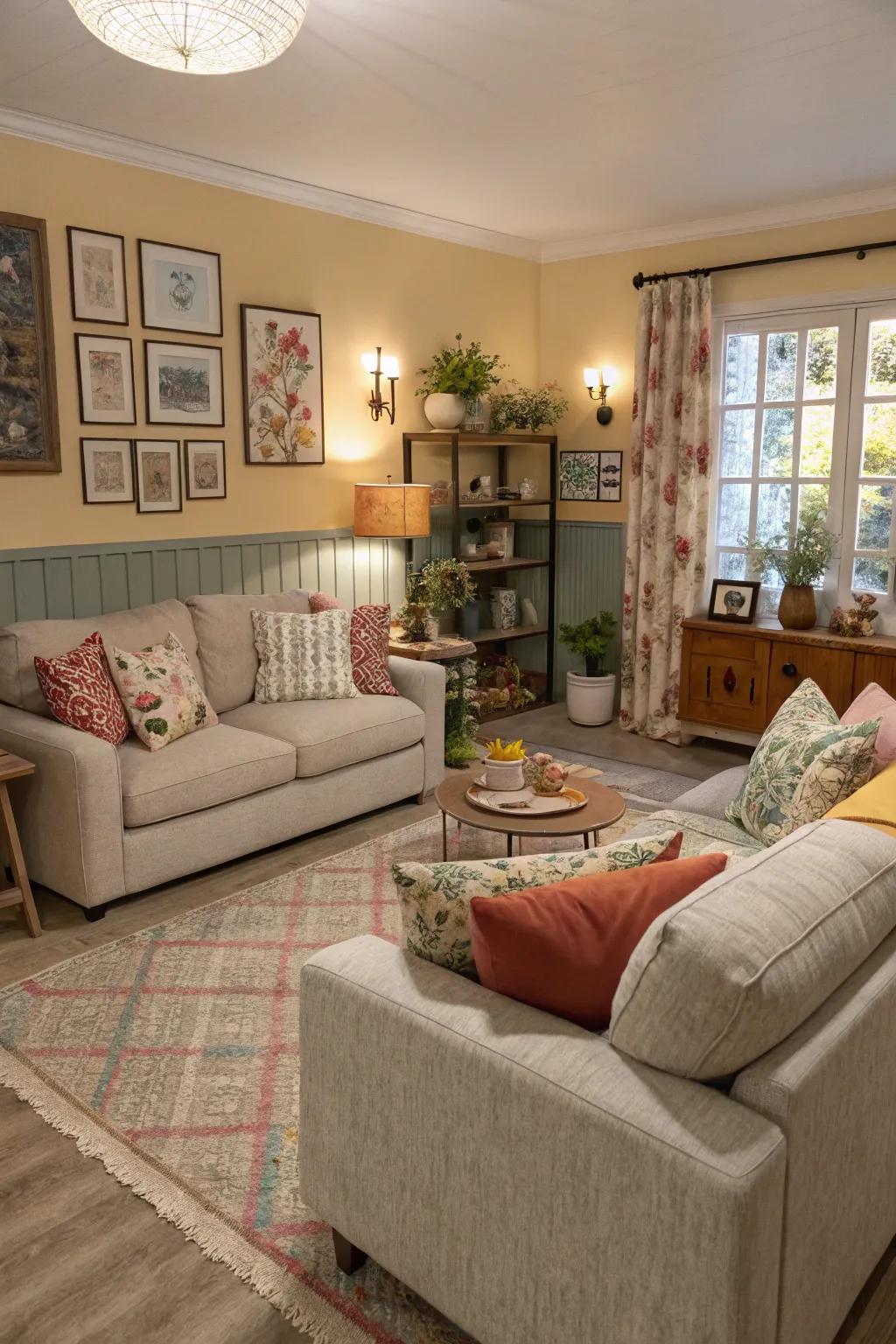 Design a family-oriented Sims 4 living room that accommodates everyone.