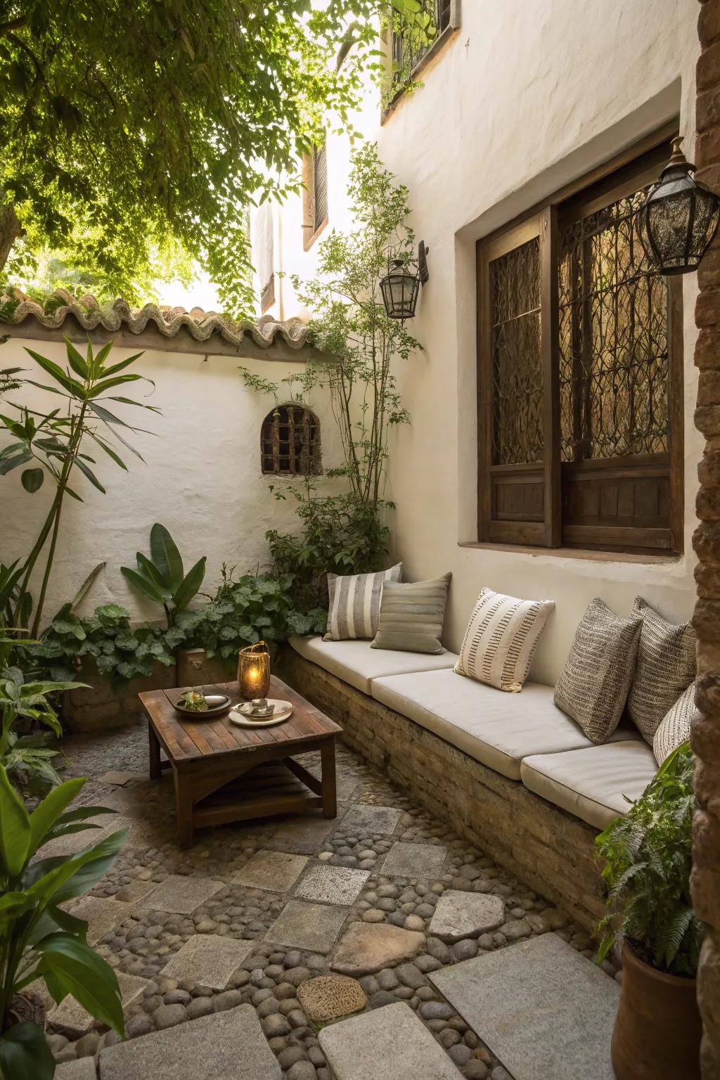 A recessed area brings intimacy and depth to small spaces.