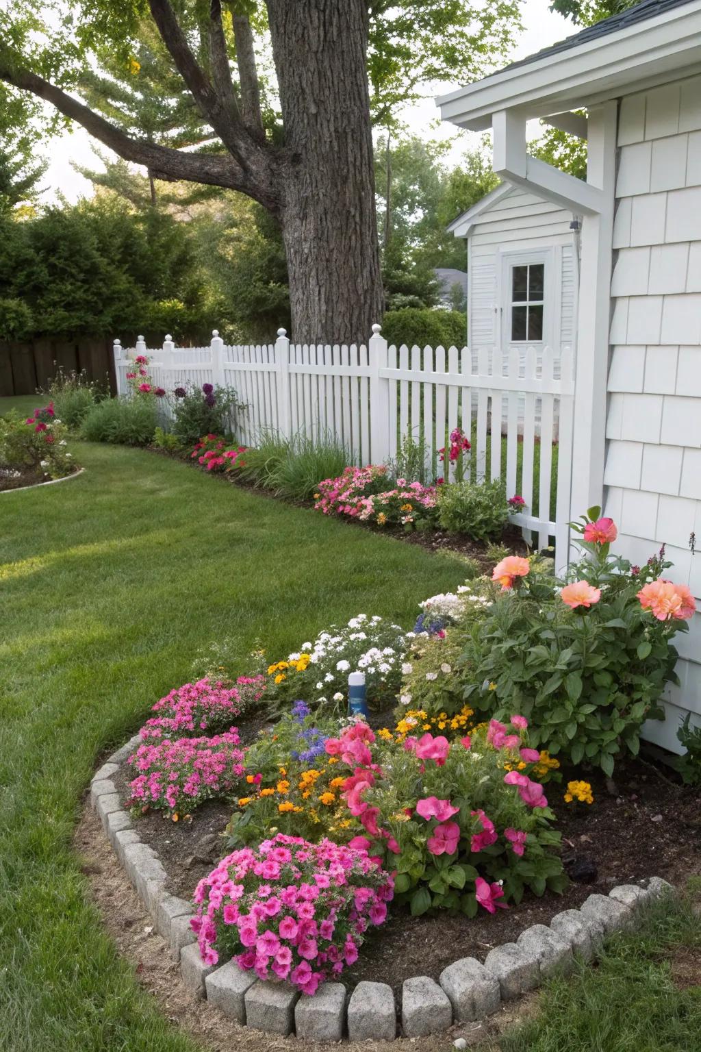 Transform unused angles into lovely flower recesses.