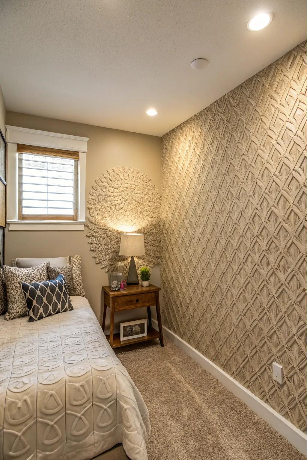 Feature walls introduce depth and visual interest.