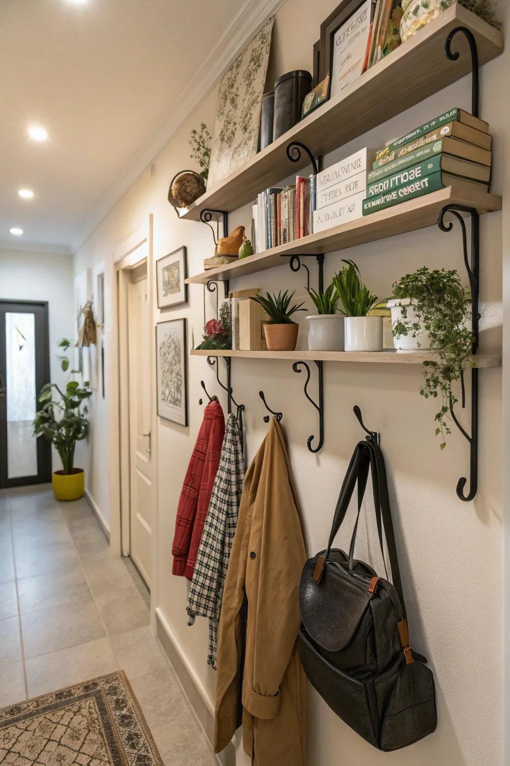 With wall-mounted solutions, you can maintain an organized and stylish hallway.