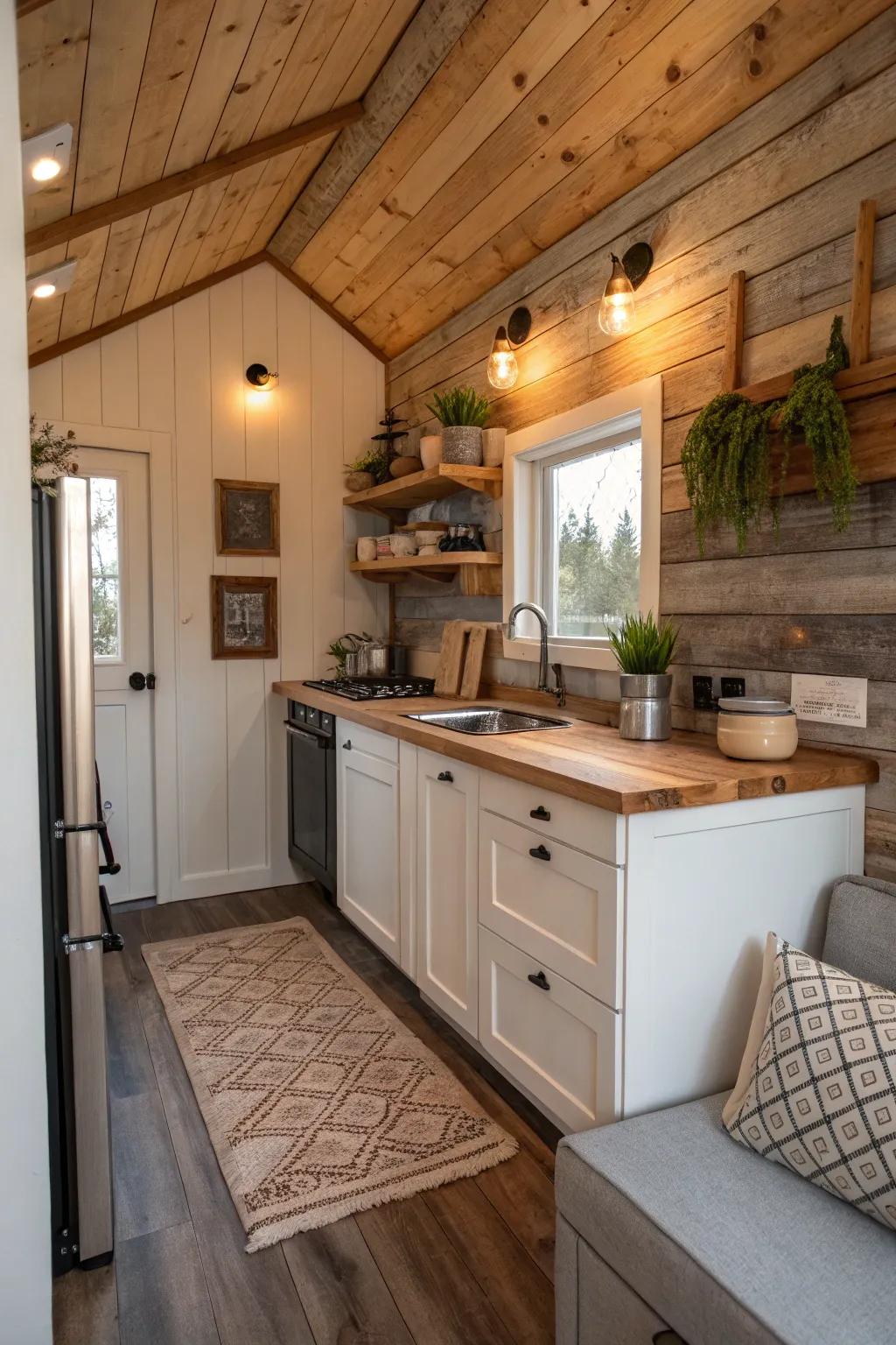 Use country elements in your backsplash to bring nature indoors.