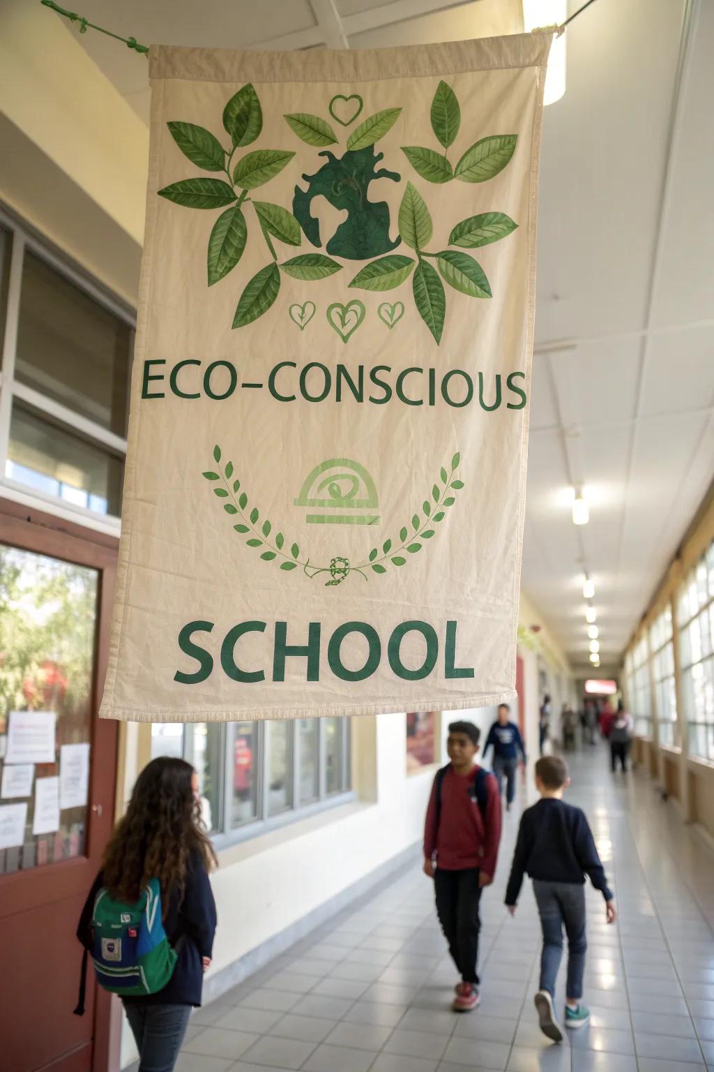 A stylish and sustainable material sign for Festival Week.