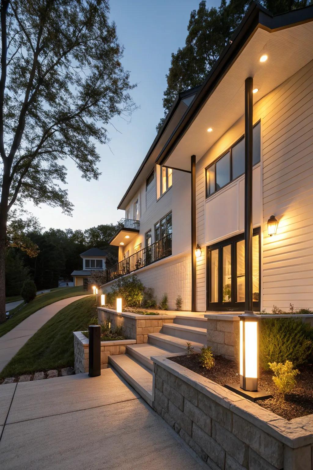 Illumination units can emphasize your home's features.