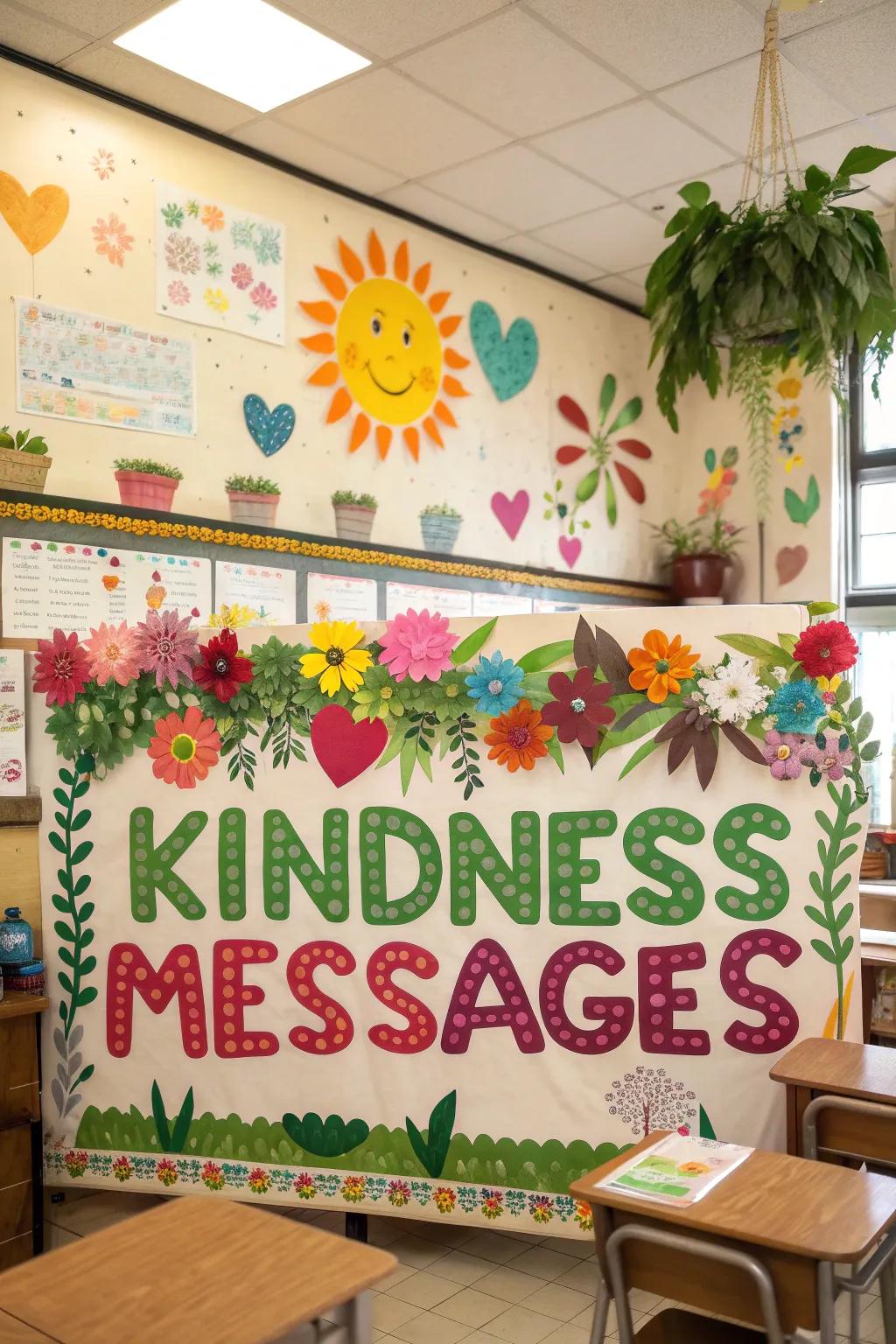 Planting the seeds of kindness inside the classroom's garden.
