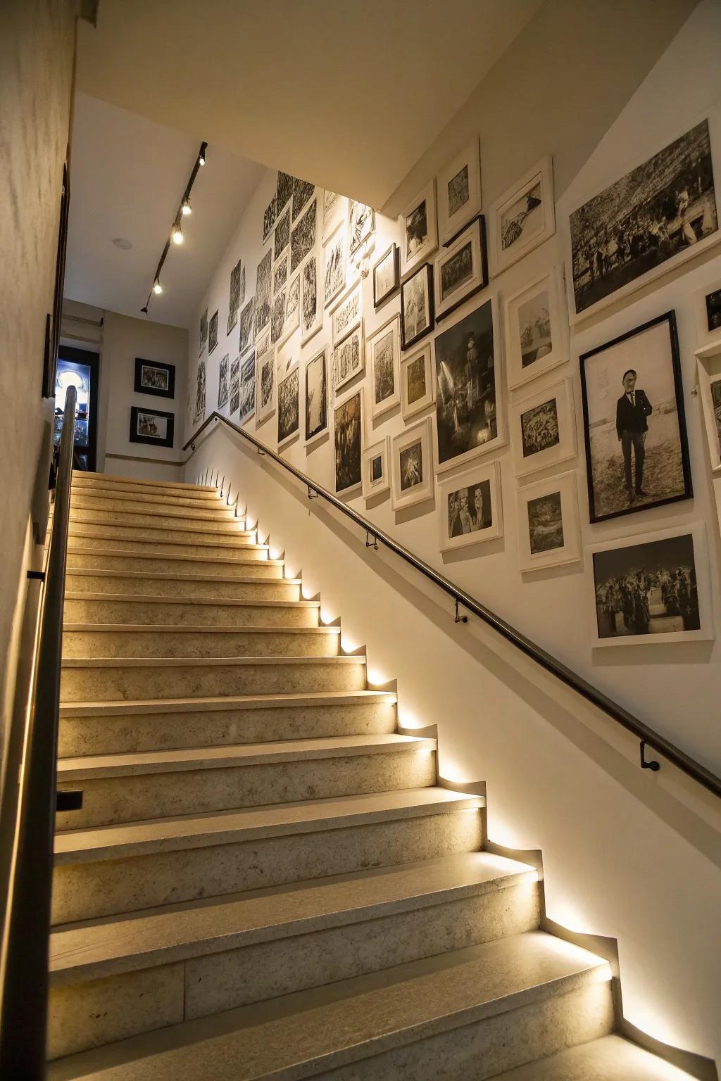 A single-color gallery arrangement provides a timeless aesthetic.