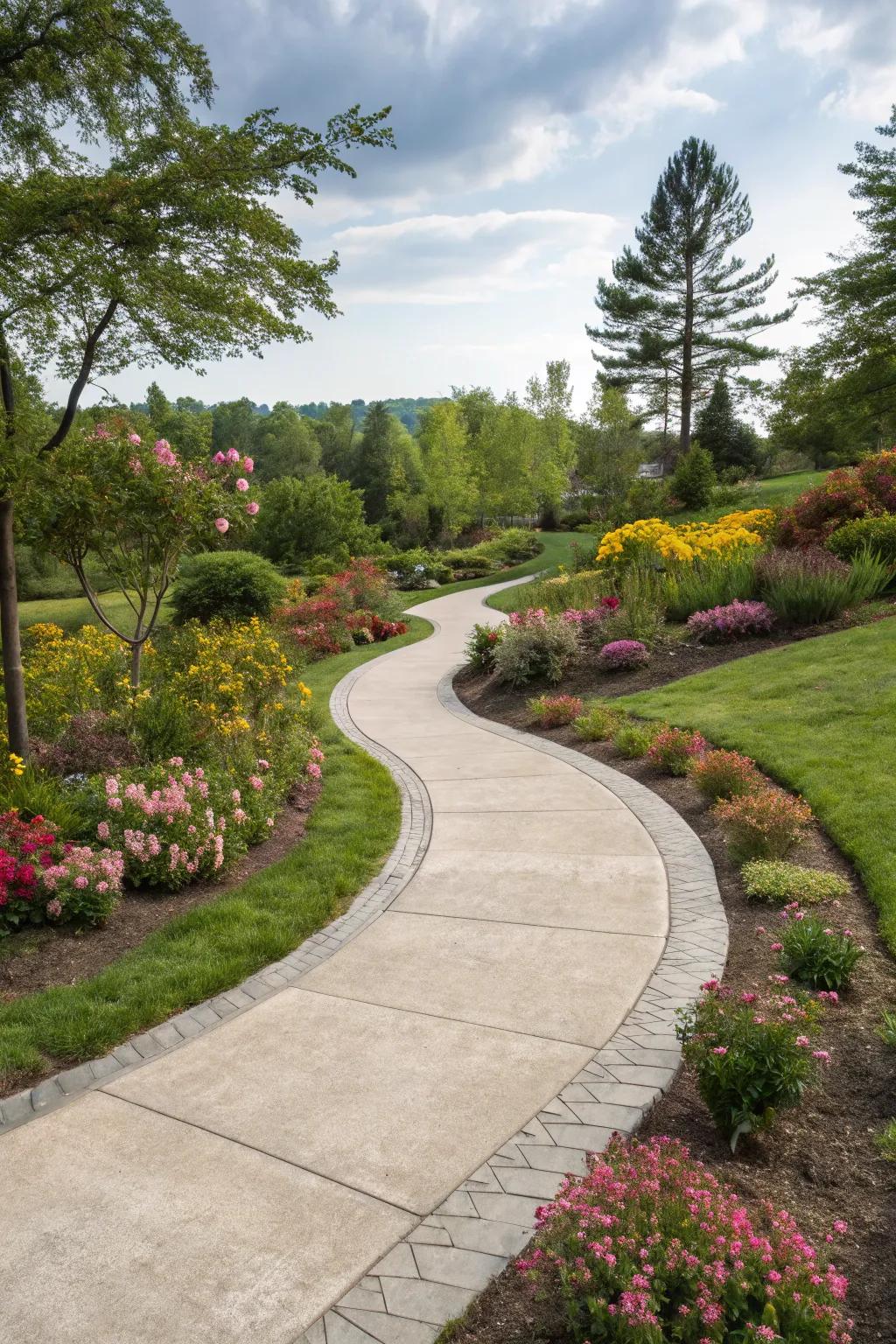 Encourage discovery with a beautifully curved walkway.