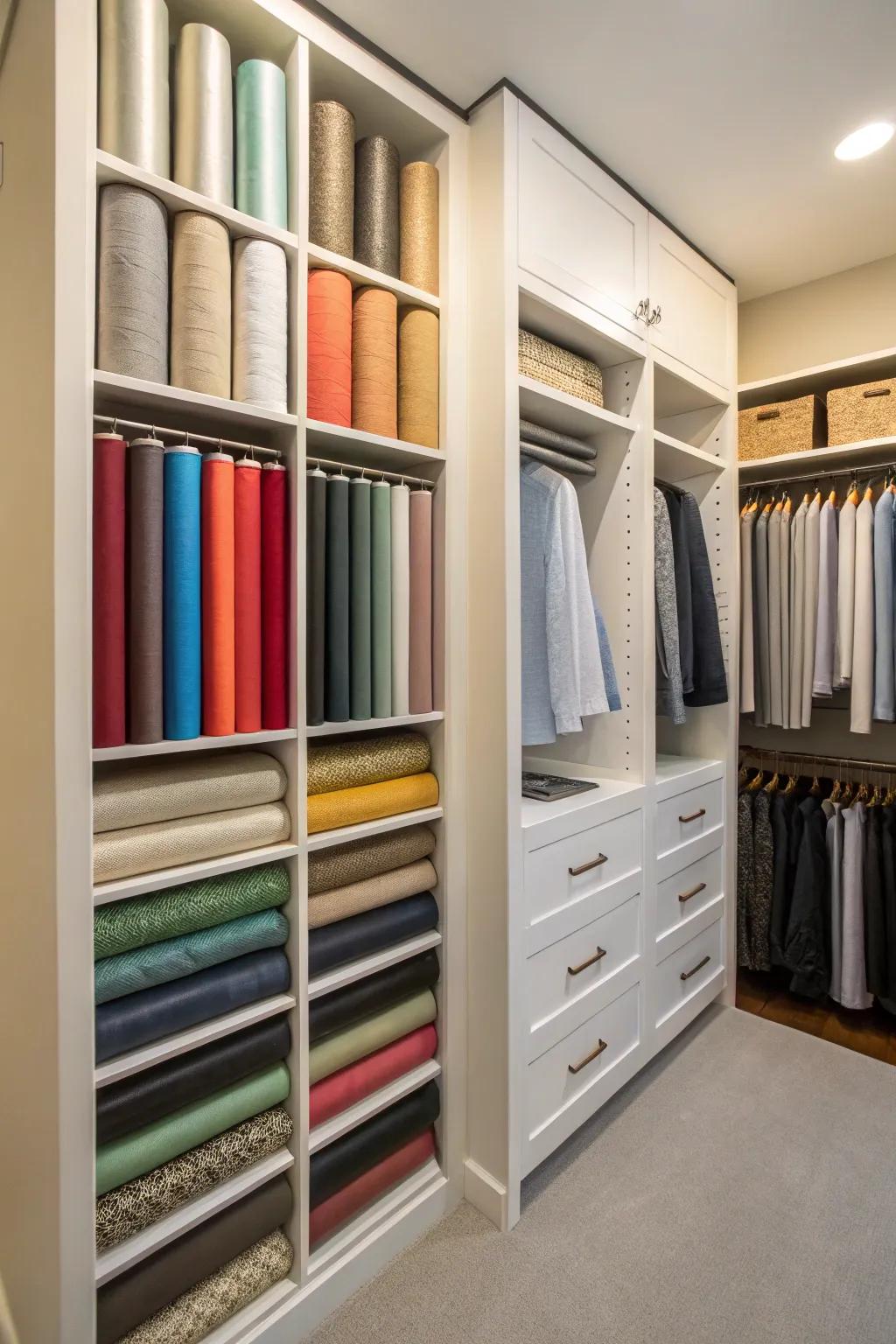 Closet integrations utilize existing areas efficiently.
