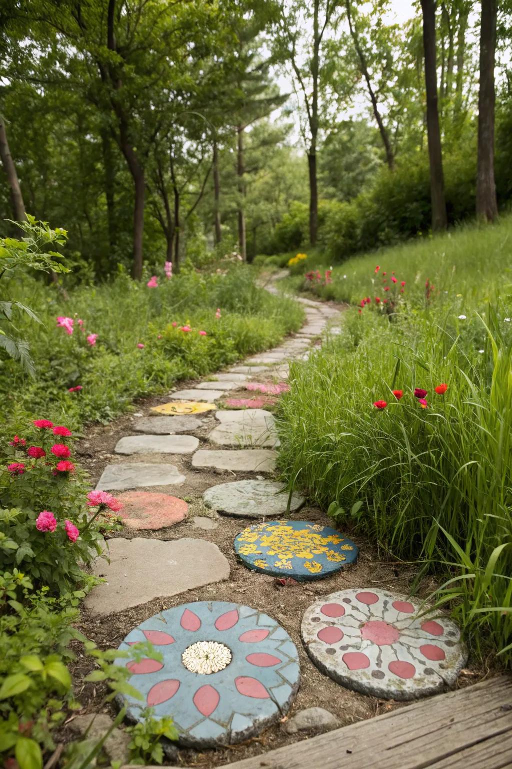 Stepping stones contribute a delightful and useful component to your sidewalk landscape.
