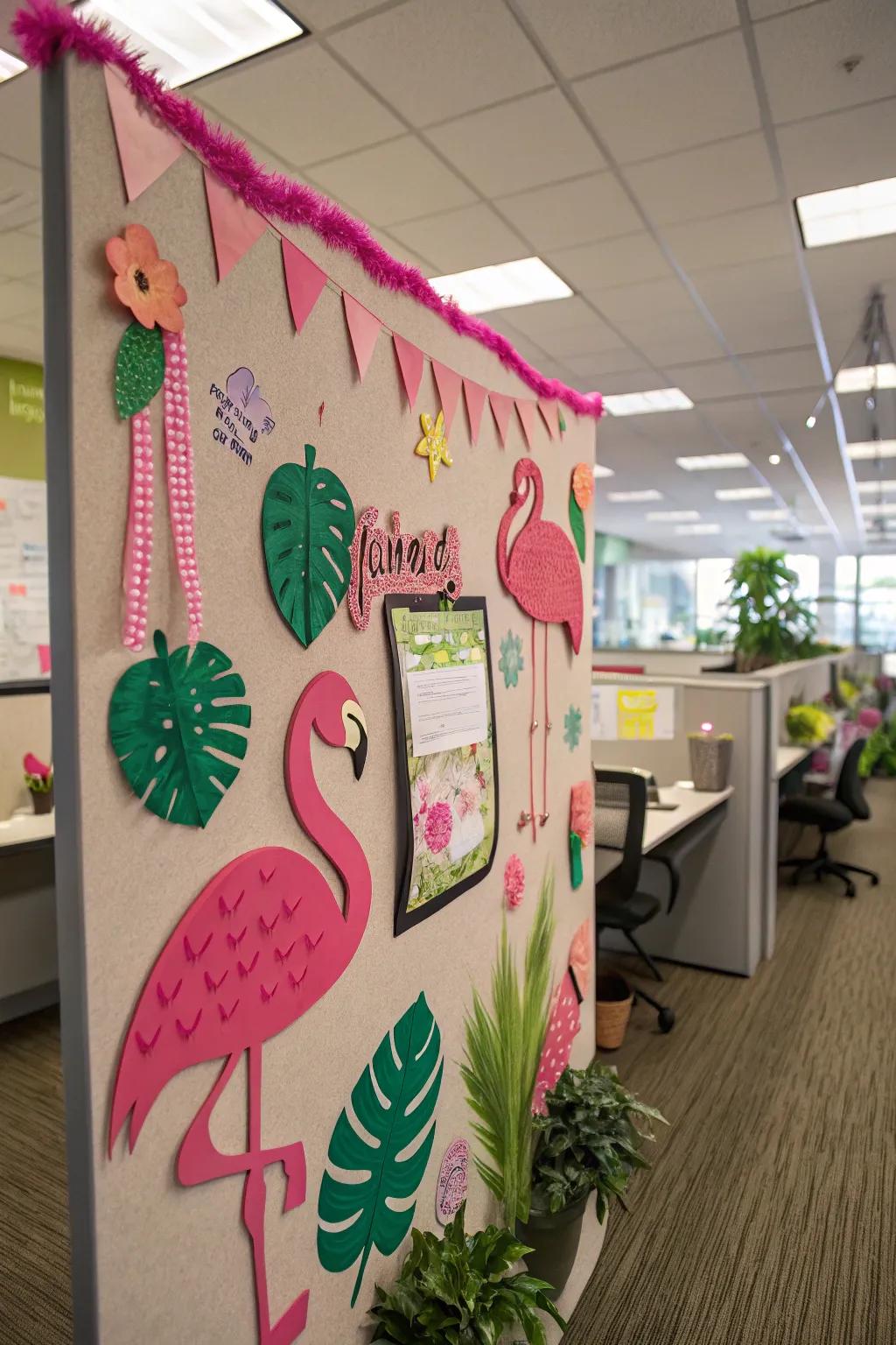 Infuse a sense of playfulness into your board with a flamingo-themed party.