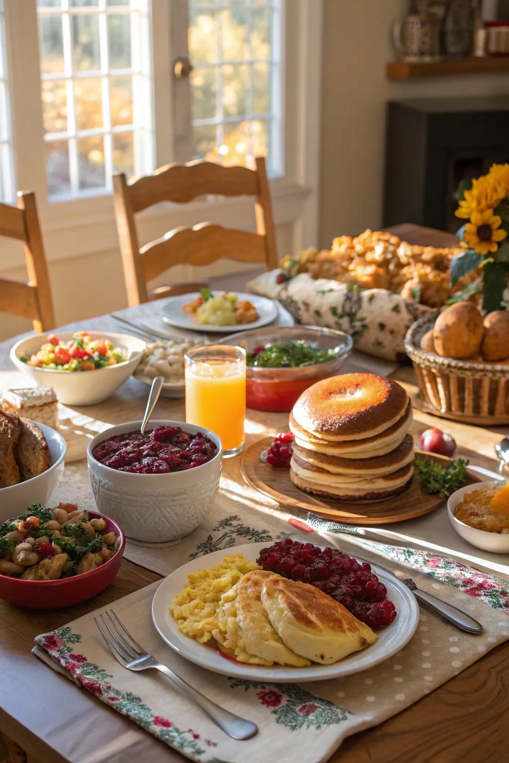 A lovely spread for a Friendsgiving morning gathering.