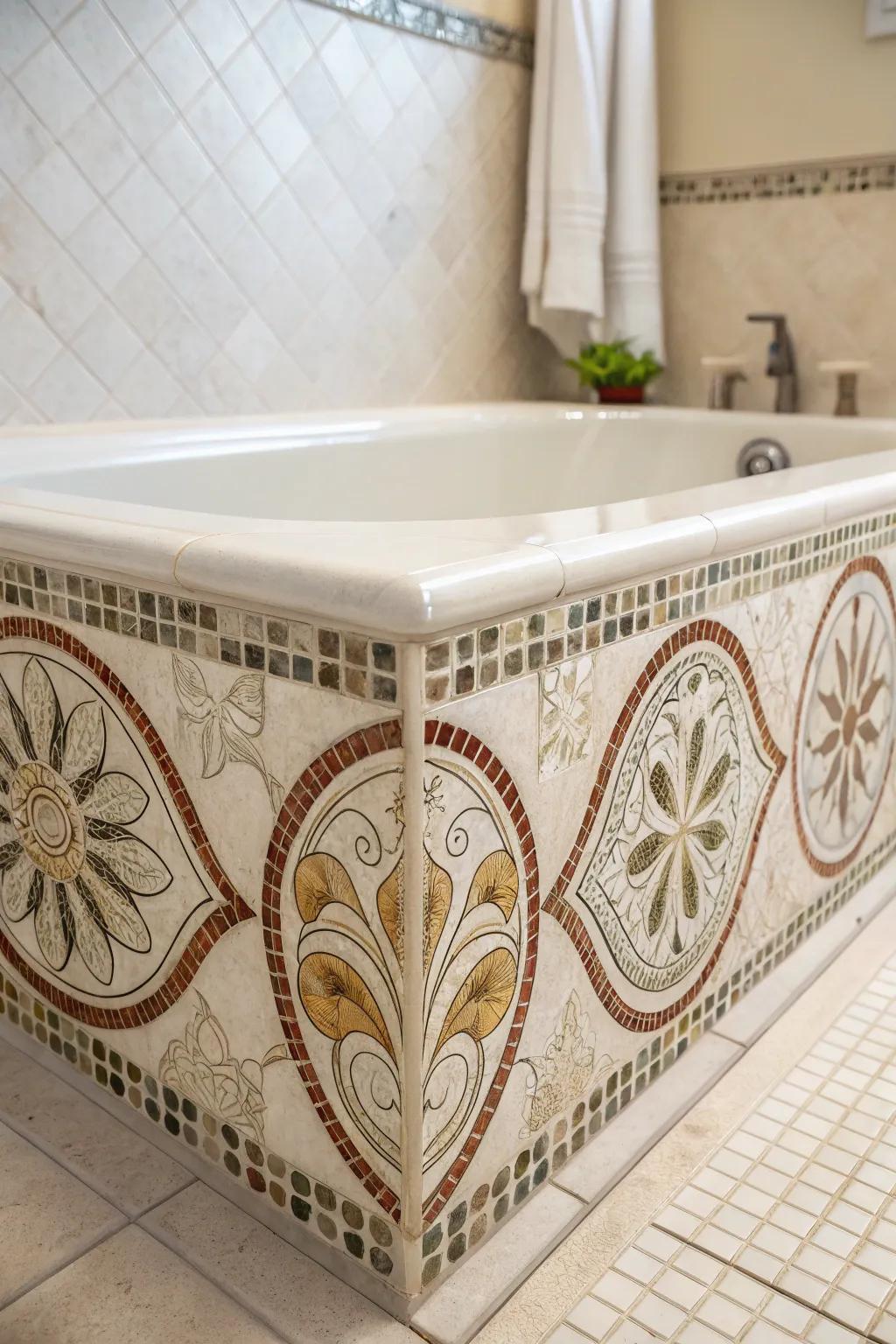 Elevate your bath space with the artful touch of mosaic magic.