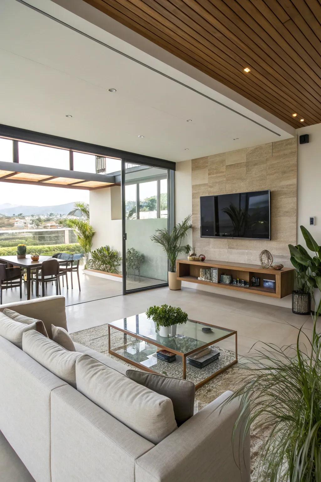 Open living spaces gain from strategic TV placement.