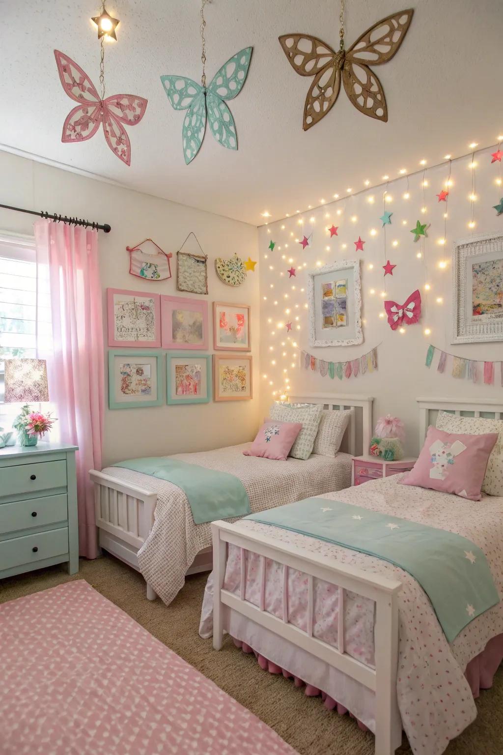 Themed decor enriches the space with a charming and cohesive touch.