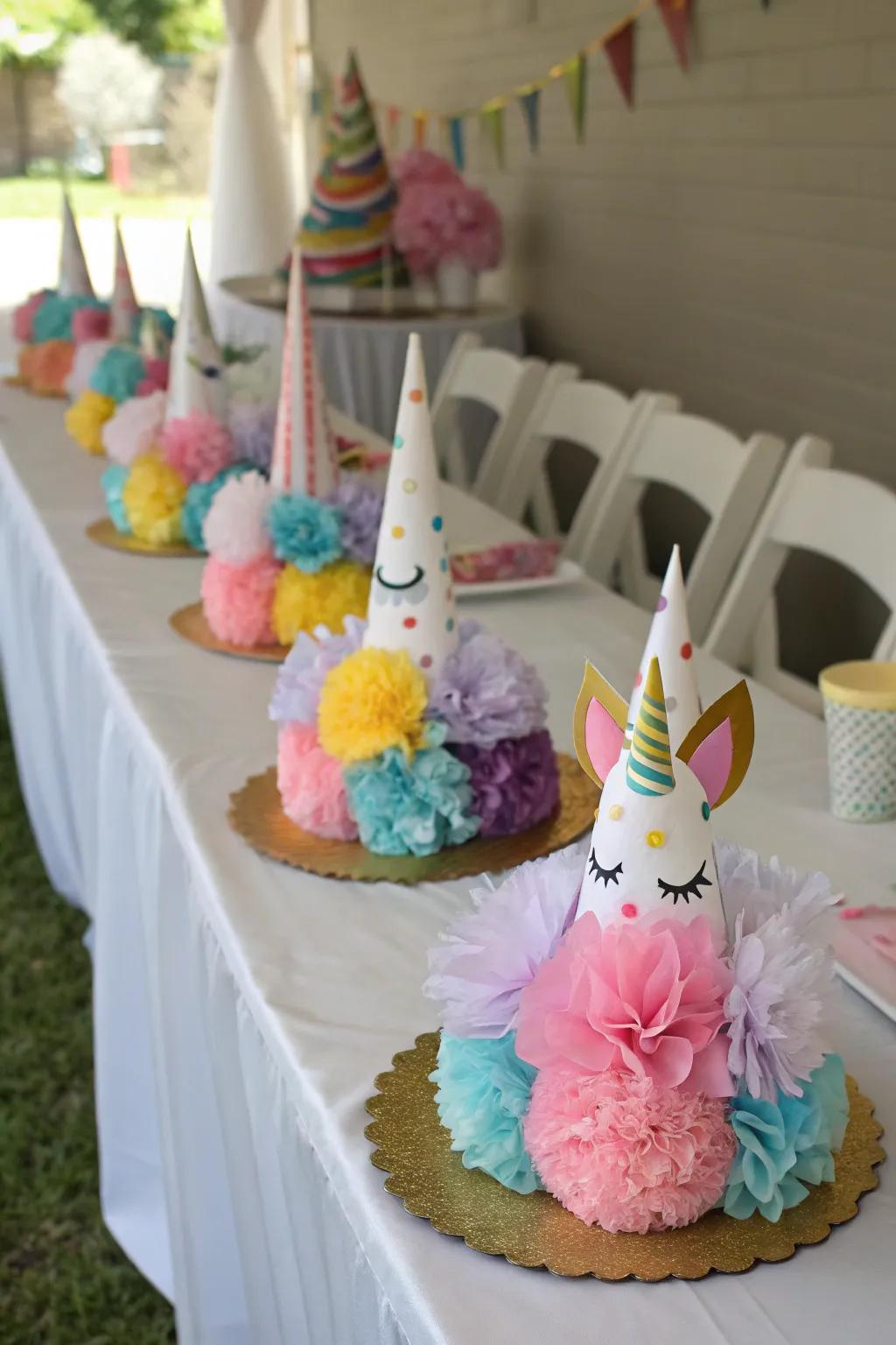 Attractive unicorn table decor crafted from affordable materials.