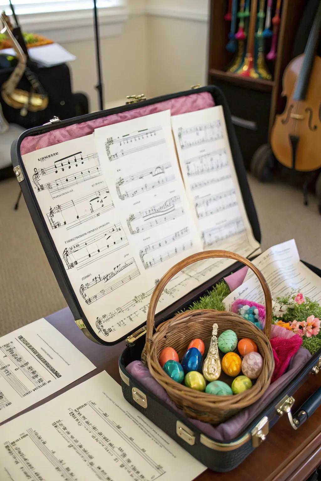 A musical instrument basket designed for melody creators.
