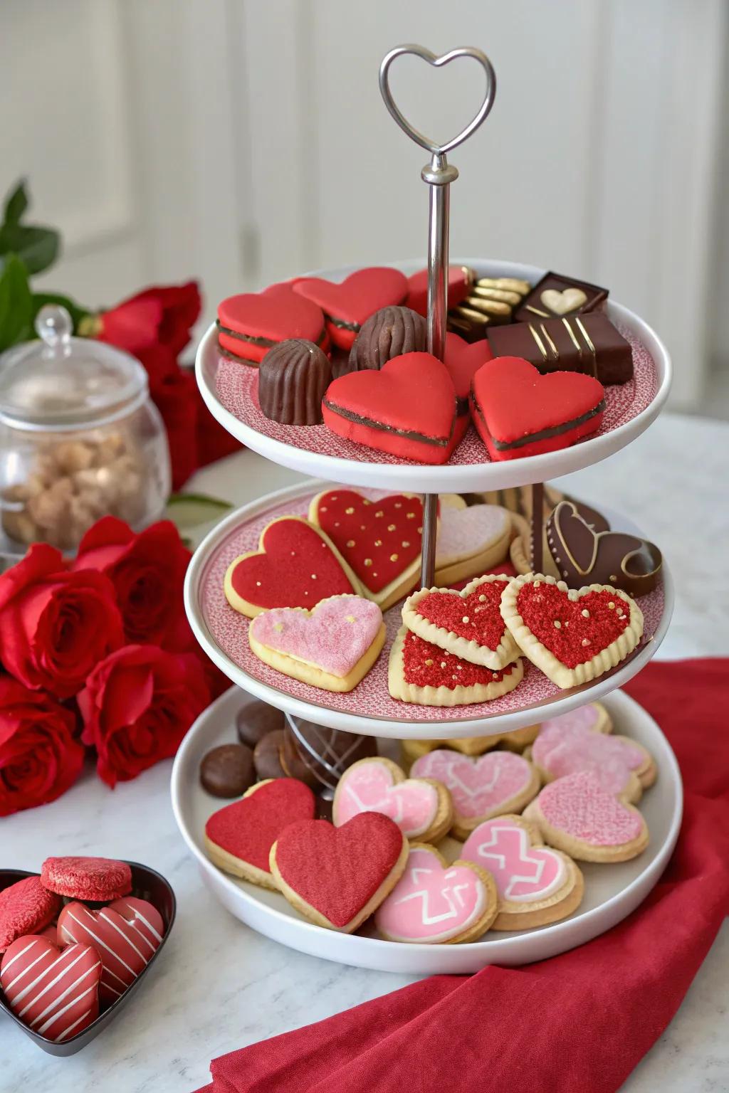 Delightful Valentine's Day dessert display