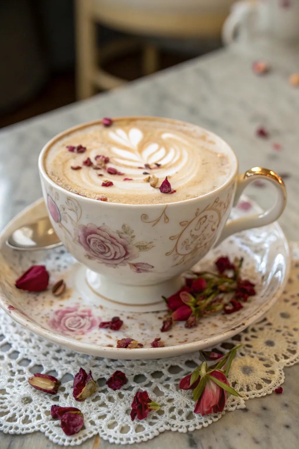 Vanilla Bloom Latte: refined floral beauty in a cup