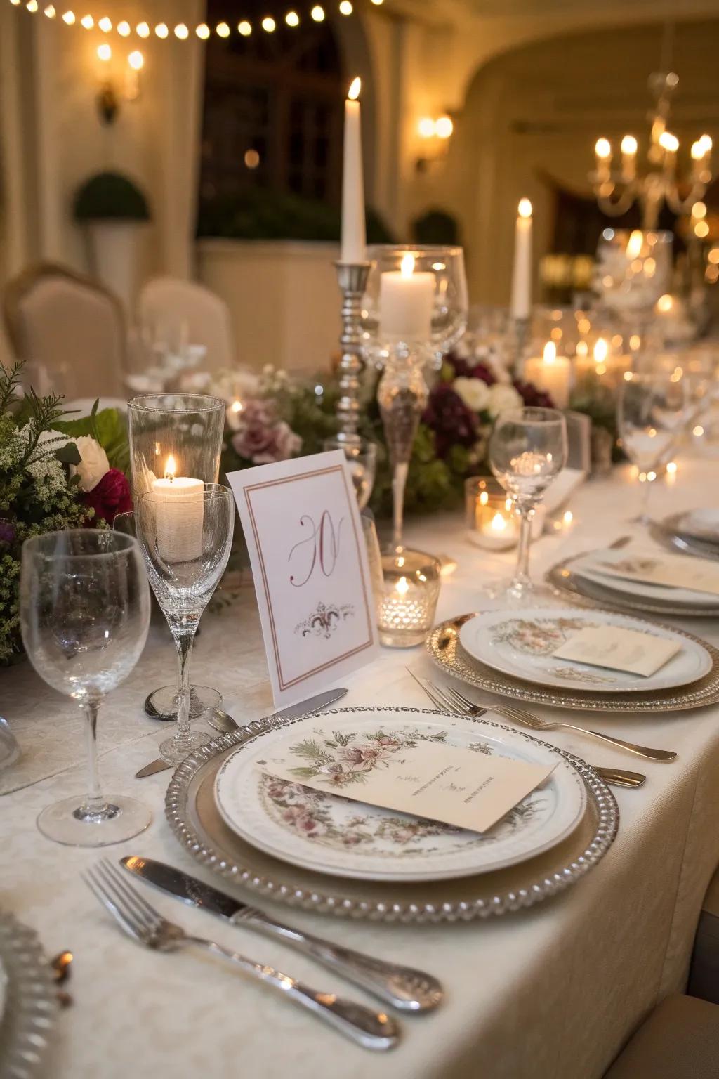Personalized name cards help each guest feel valued.