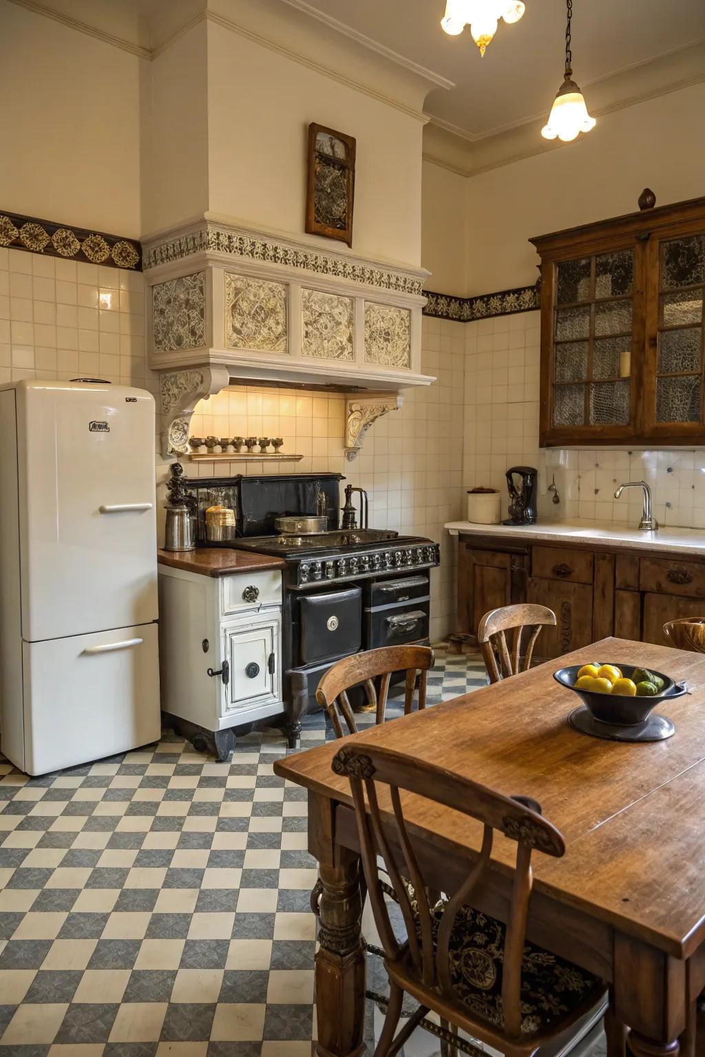 Retro appliances with modern functionality round out the Victorian appearance.