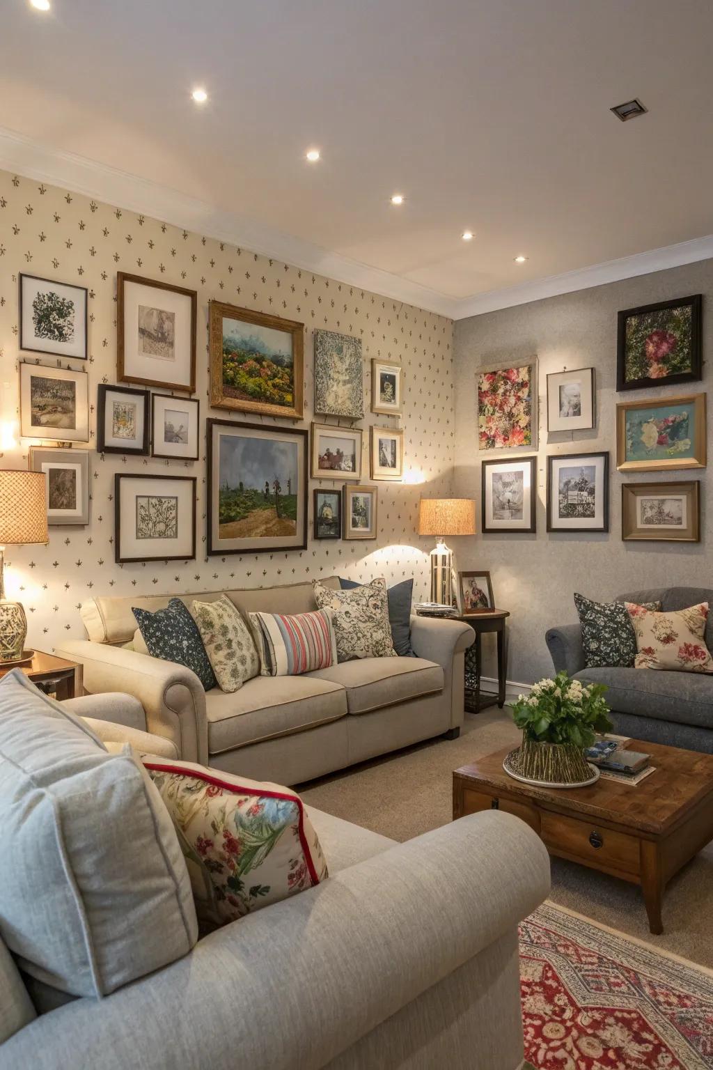 Ornamental trims provide the ideal setting for a display wall.