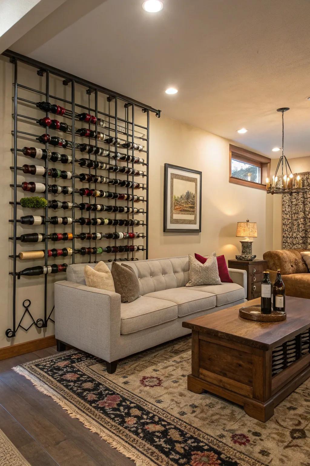 Make your bottle fixture the living room focal point.