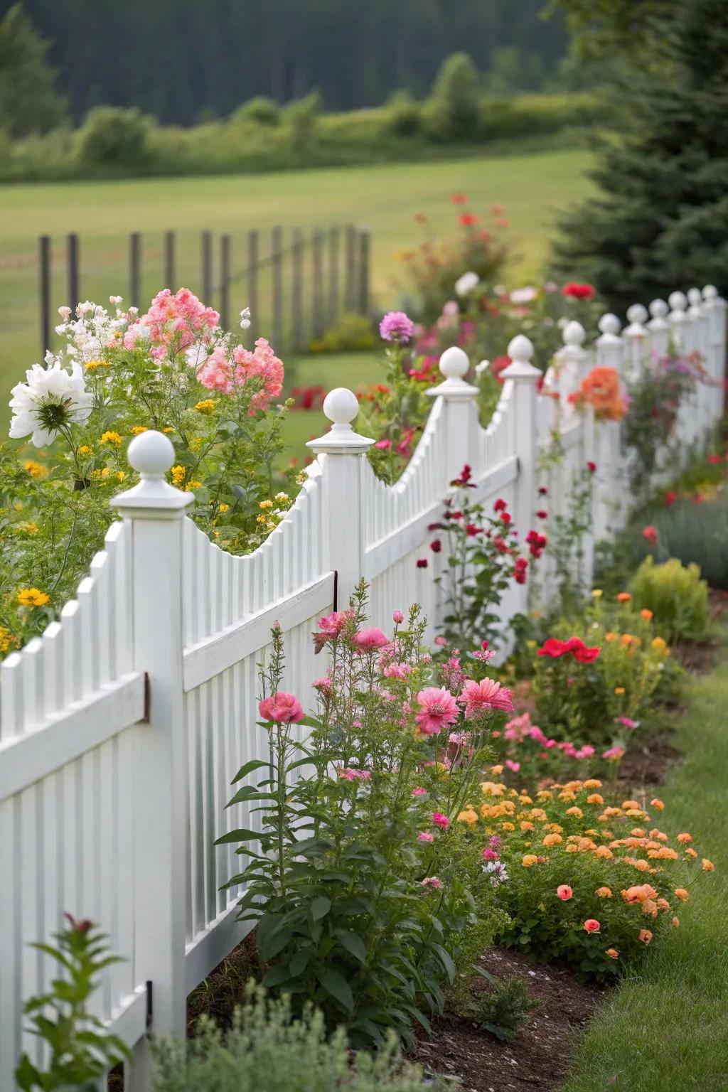 A scalloped edge fence adds a playful and elegant touch to any garden.