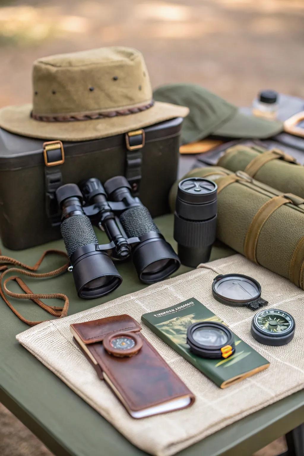 Safari expedition sets arranged for young explorers.