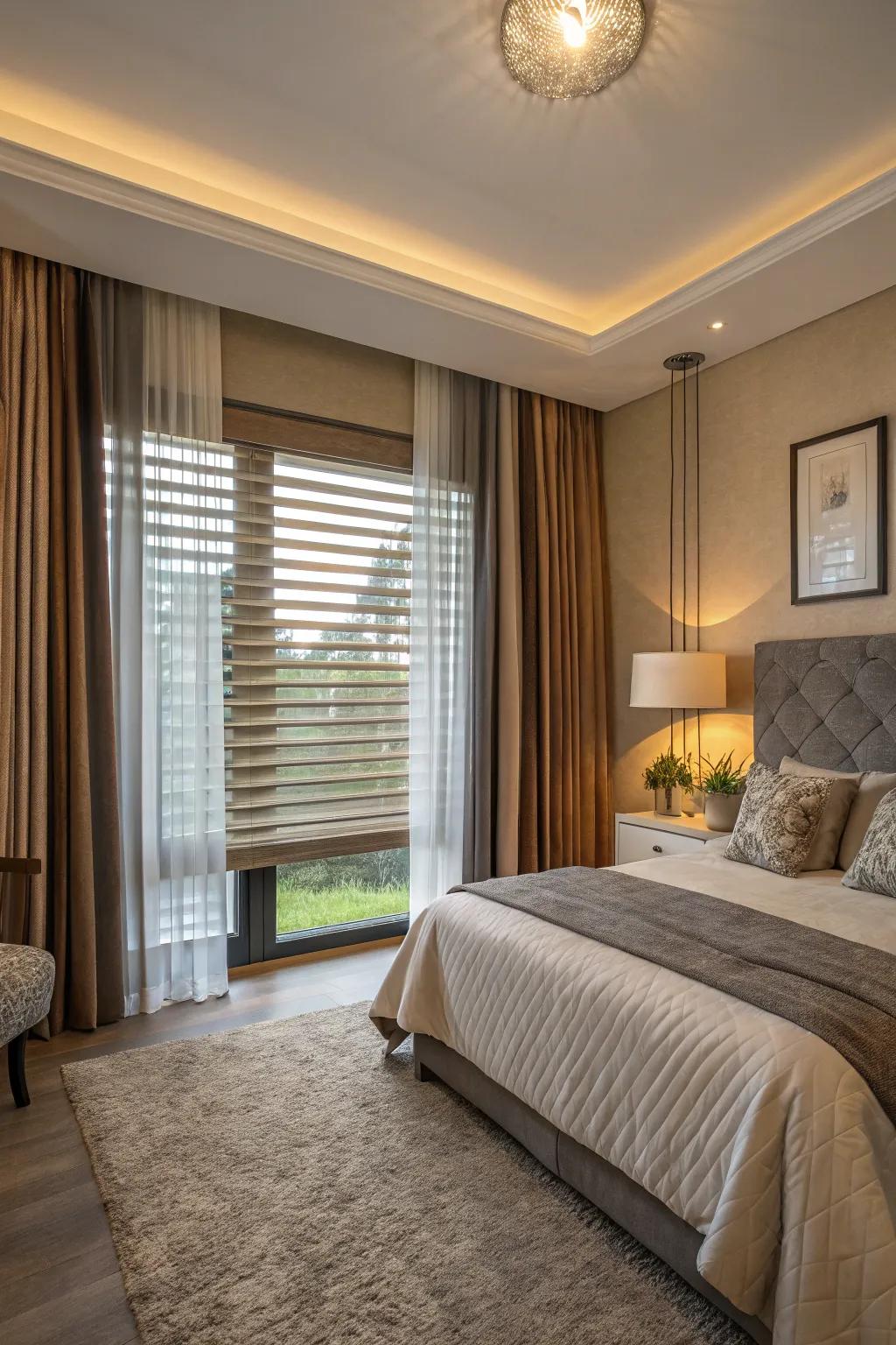 Merge screens and fabrics for a coordinated, versatile aesthetic.