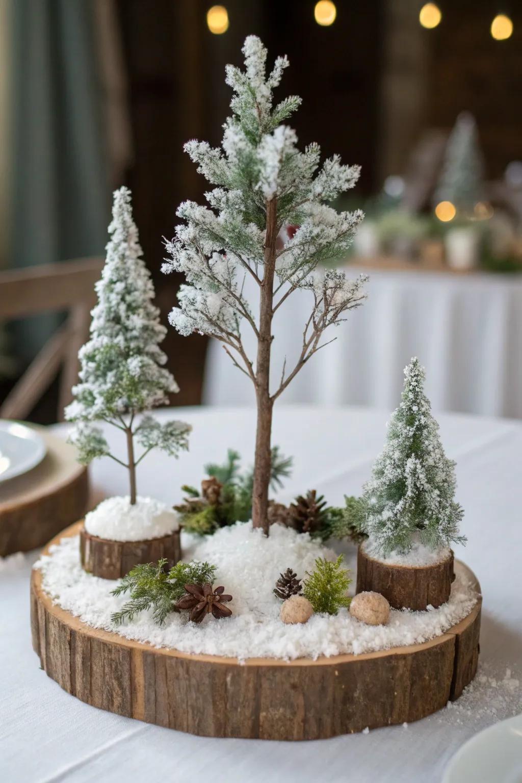 Small snowy scenes lend a sprinkle of charm to your design.