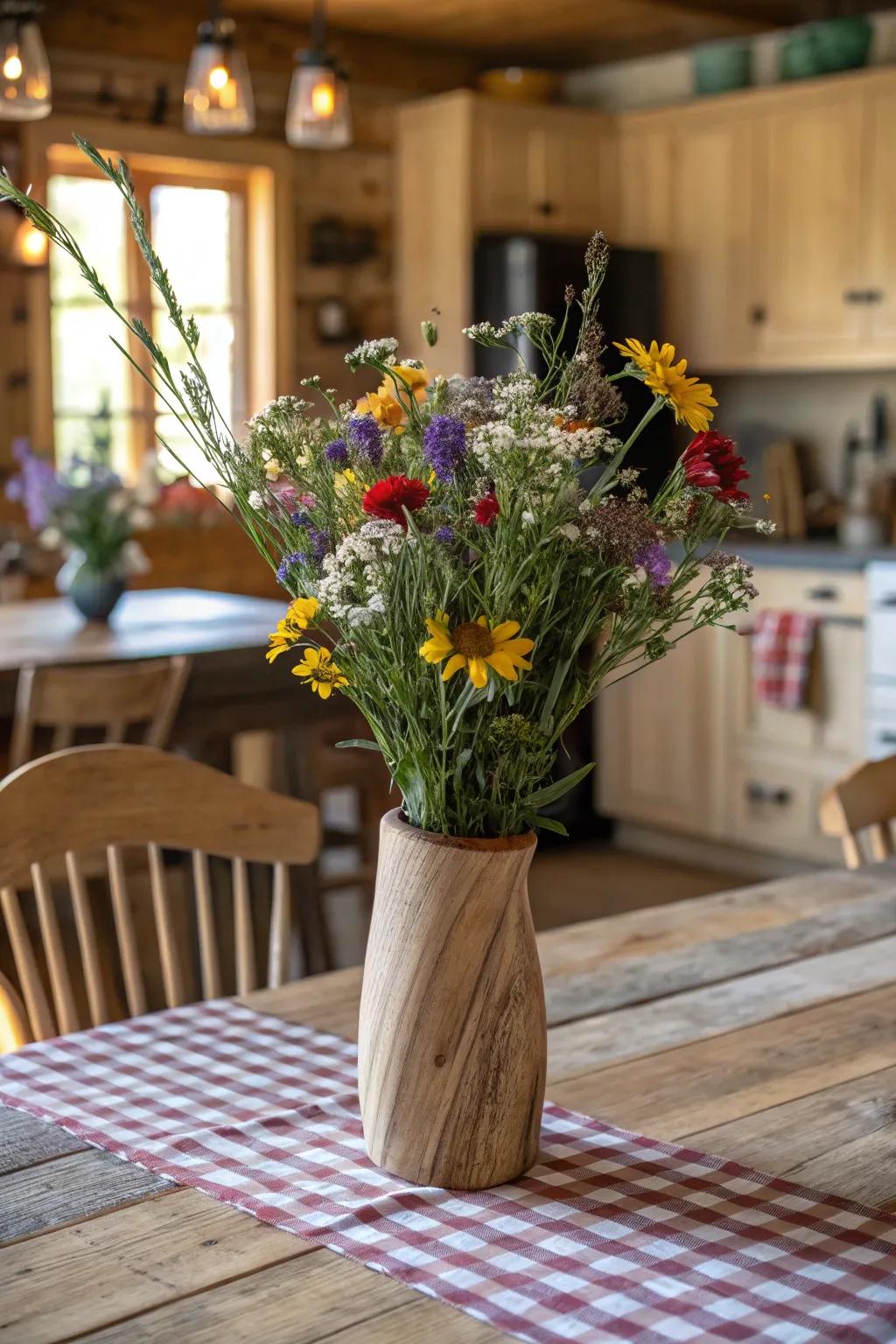 Infuse rustic appeal into your dining setting.