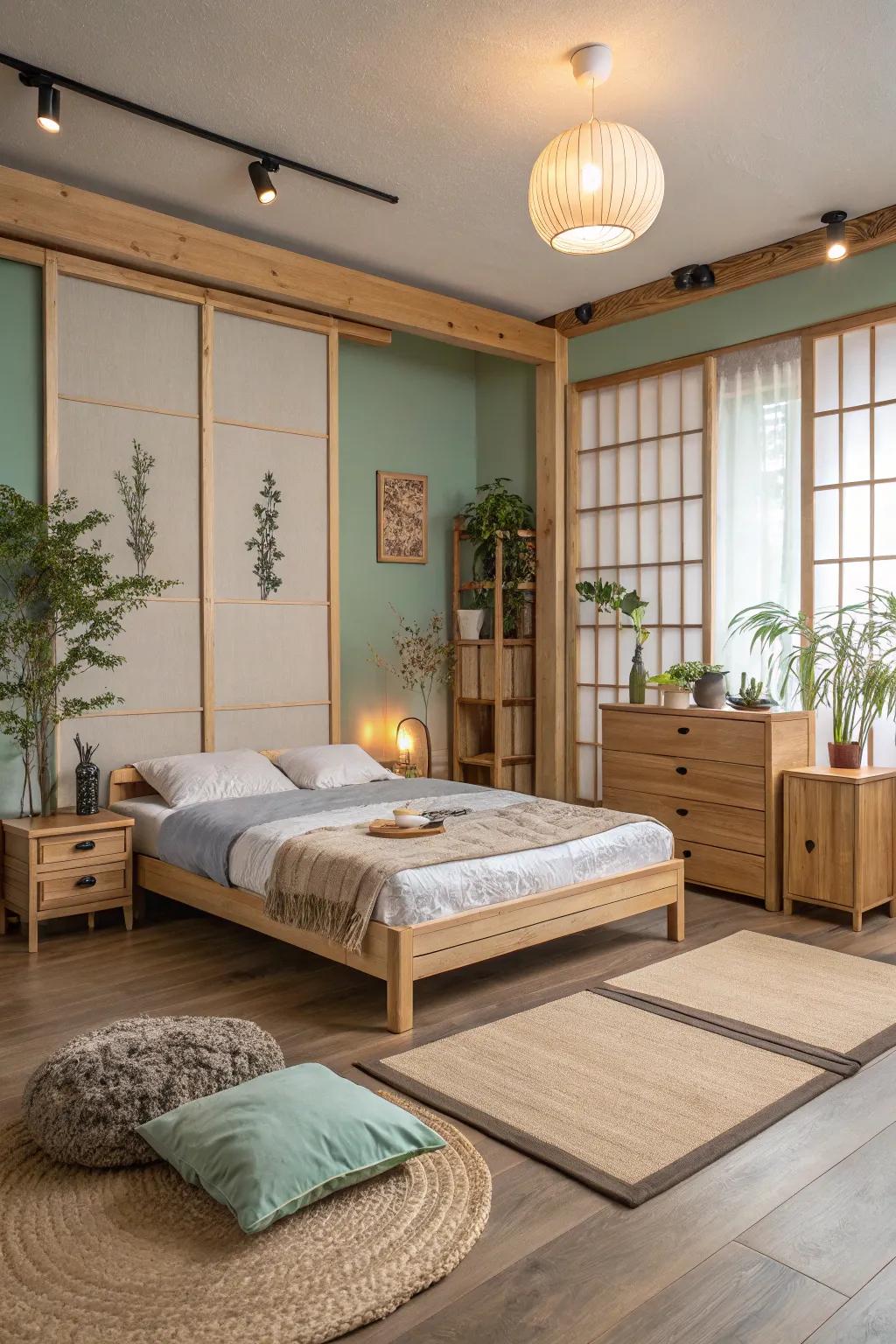 Light wood accents fill the space with organic warmth.